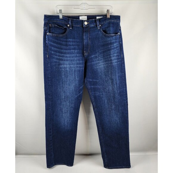 FRAME Jeans Mens 36x32 Blue The Straight Leg Denim - Picture 1 of 10
